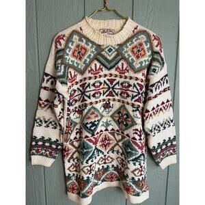 Vintage 90s Heirloom Collectibles Knit Sweater | Chunky Oversized Knit | Size M
